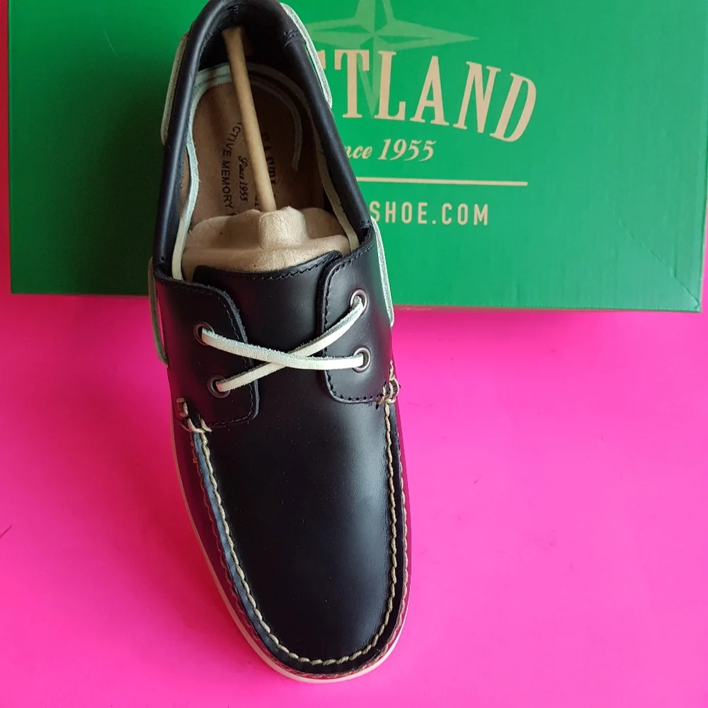 Eastland Seaport boat shoes memory foam Navy leather men 9